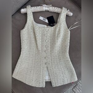 Elie Tahari Runway Tweed Top